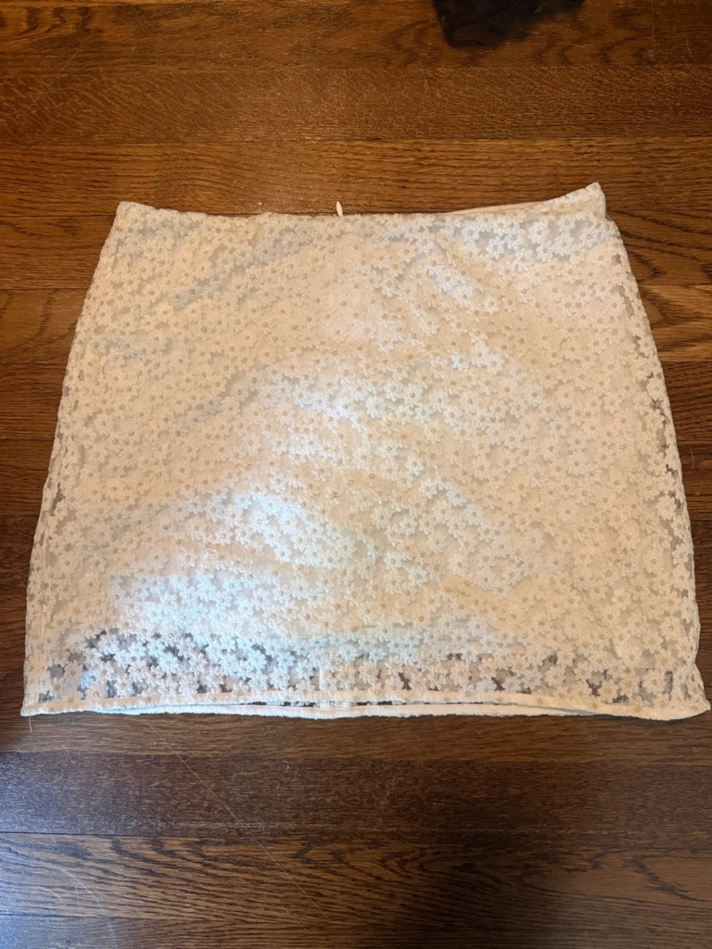Reformation White Floral Lace Mini Skirt